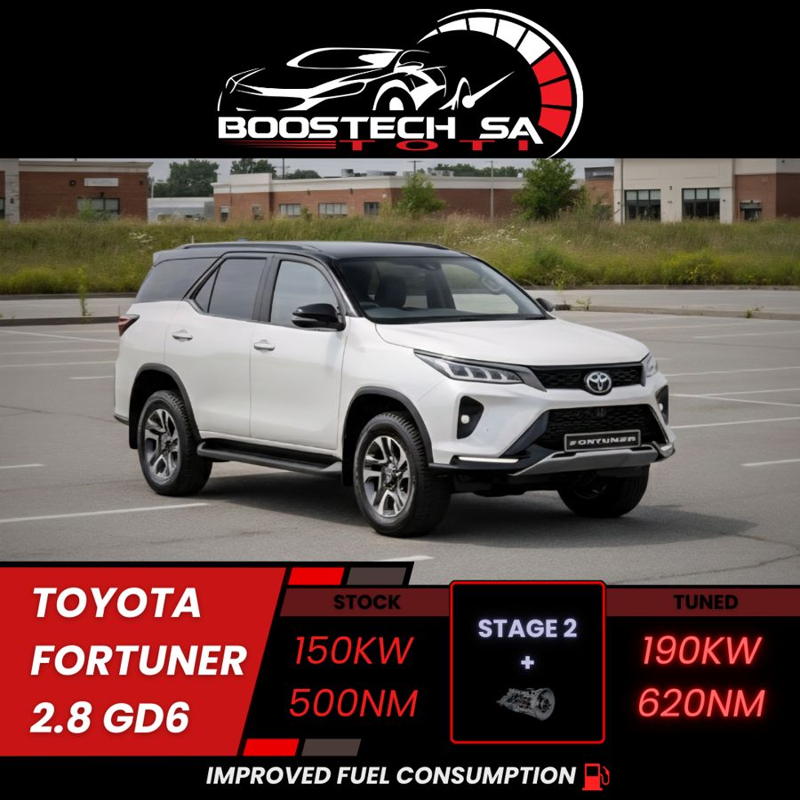 Toyota Fortuner 2.8 GD6, Stage 2: 150kW and 500Nm stock, 190kW and 620Nm tuned